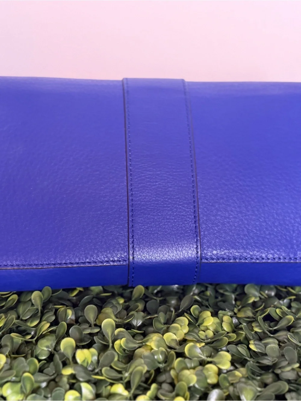 Vince Camuto Cobalt Blue Leather Stud-Detail Clutch
